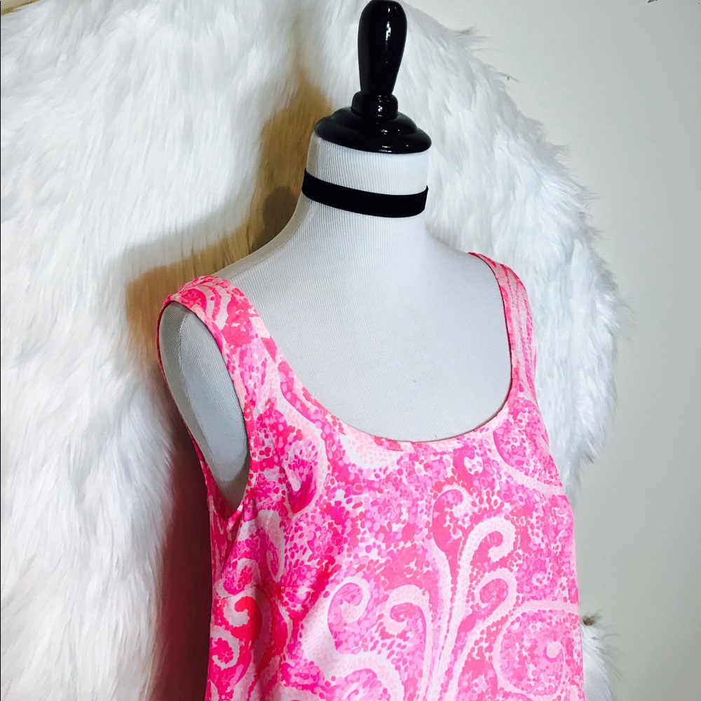 Lilly Pulitzer Pink Swirl Print Sleeveless Tank - Picture 3 of 7